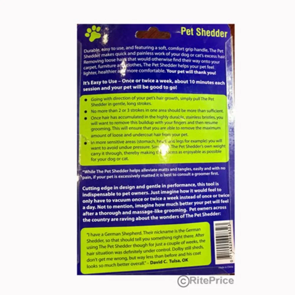 Pet Shedder The Easy To Use De Shedding and Light Grooming Tool (5 Pack) - New